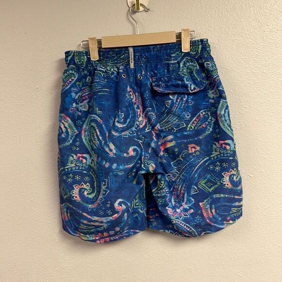 Bugatchi Uomo Men's Multi Color Floral Paisley Print Swim Board Shorts Size M - Picture 5 of 10